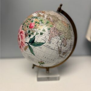Two's Company La Vie en Rose World Globe with Acrylic Base